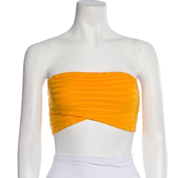 Simon Miller Tops - NWT SIMON MILLER STRAPLESS CRISS CROSS YELLOW CROP TOP